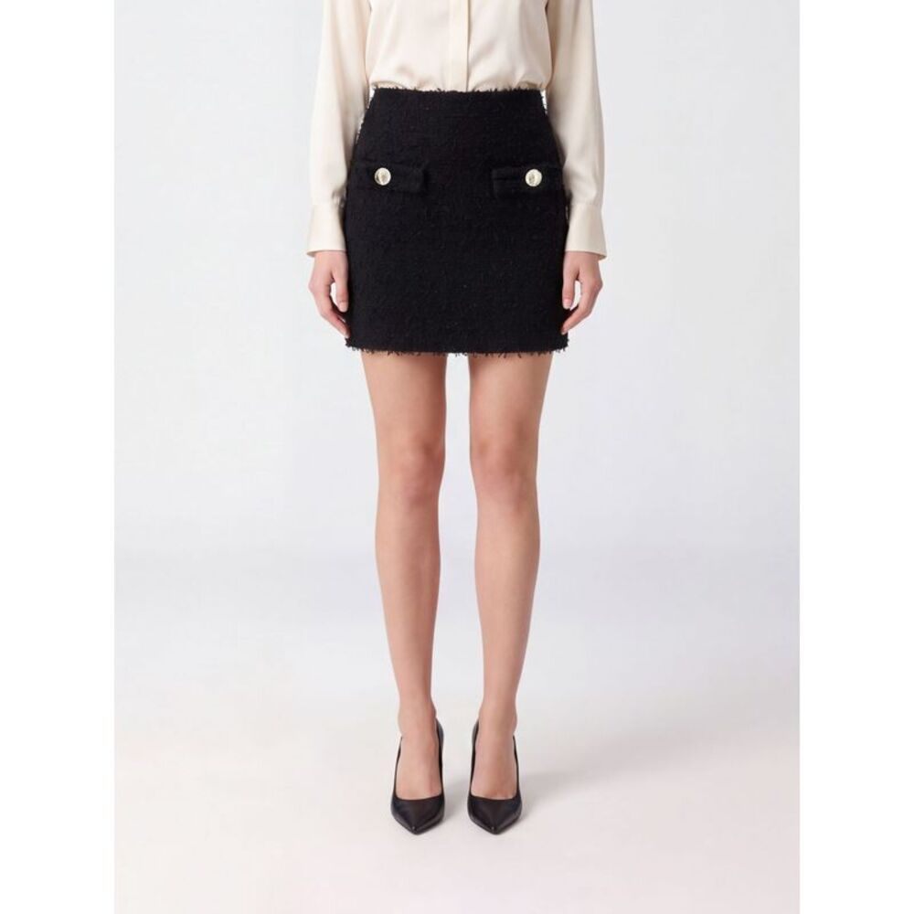 Balmain Women Balmain High-Waisted Boucle Pencil Mini Skirt